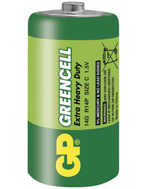 Baterie C GP Greencell (zinkochloridová)