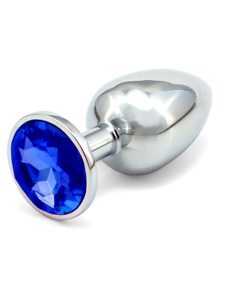 Anální kovový kolík s krystalem , tmavě modrý