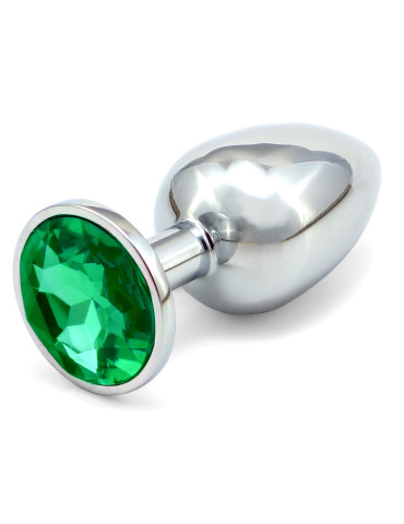 Análny kovový kolík s kryštálom, tmavo zelený