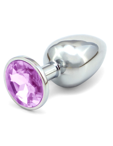 Análny kovový kolík s kryštálom, svetlo fialový