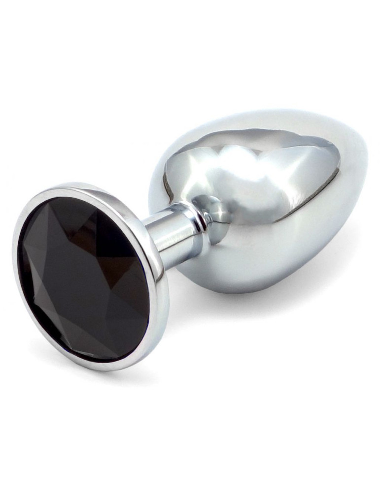 Anální kovový kolík s krystalem , černý