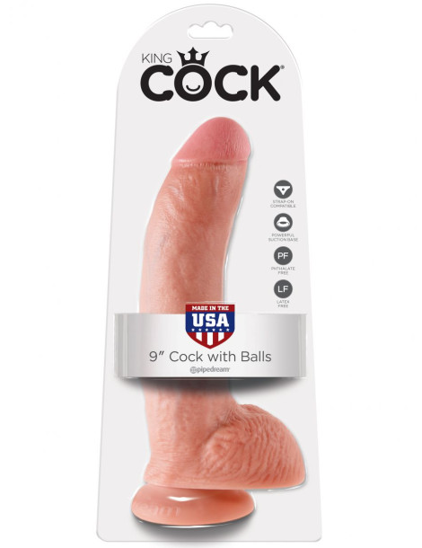 Realistické dildo s varlaty King Cock 9" , Pipedream