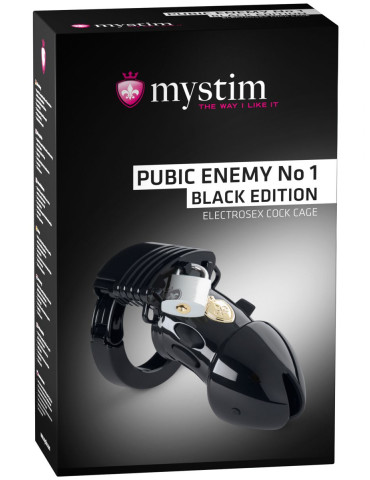 Klícka na penis MYSTIM Pubic Enemy No 1 Black Edition, elektrosex