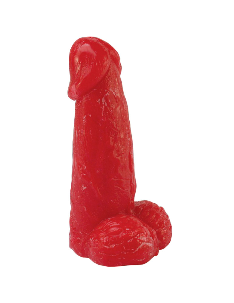 Jahodové "lízátko" ve tvaru penisu pro trénink orálního sexu