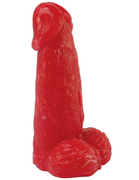 Jahodové "lízátko" ve tvaru penisu pro trénink orálního sexu