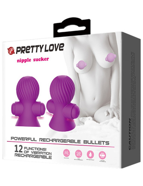 Vibrační přísavky na bradavky Pretty Love