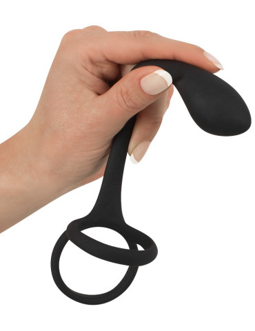 Stimulátor prostaty s kroužky na penis a varlata Black Velvets