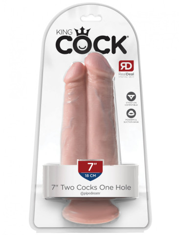 Realistické dildo King Cock Two Cocks One Hole 7" , Pipedream