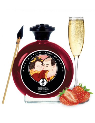 Slíbatelný bodypainting Sparkling Strawberry Wine , Shunga