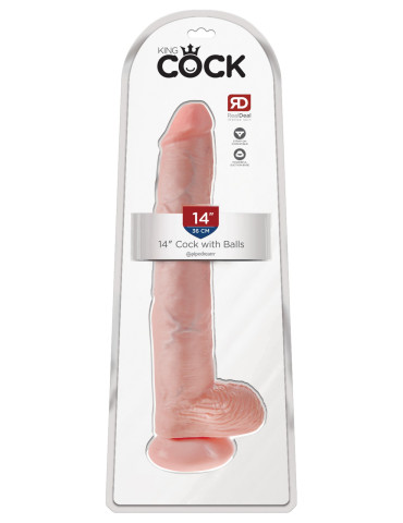 Realistické dildo s varlaty King Cock 14" , Pipedream