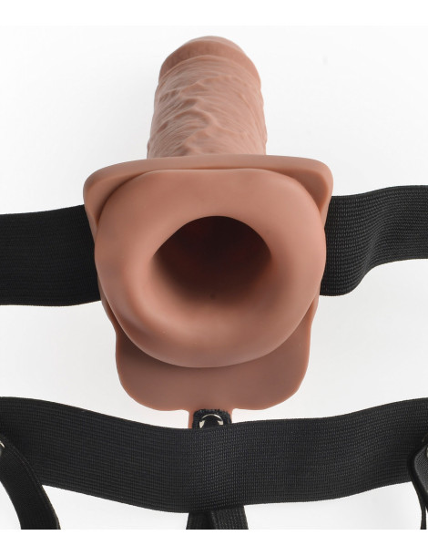 Dutý vibrační připínací penis s varlaty 7" + dálkový ovladač , Fetish Fantasy