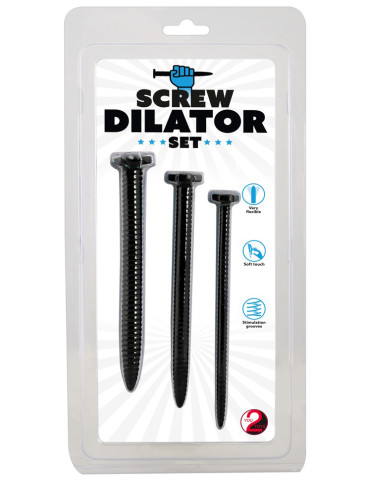 Silikonové vroubkované dilatátory Screw Dilator Set , sada 3 ks