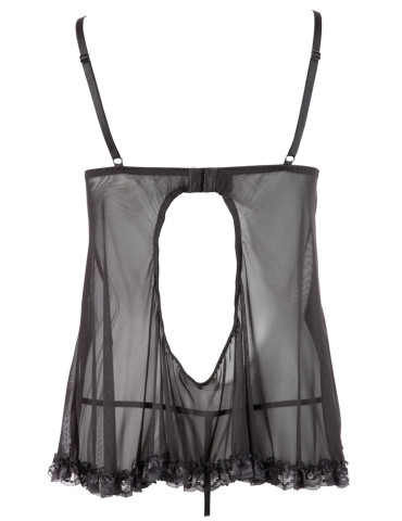 Lehký průsvitný babydoll s průstřihy na prsou + tanga , Cottelli Collection