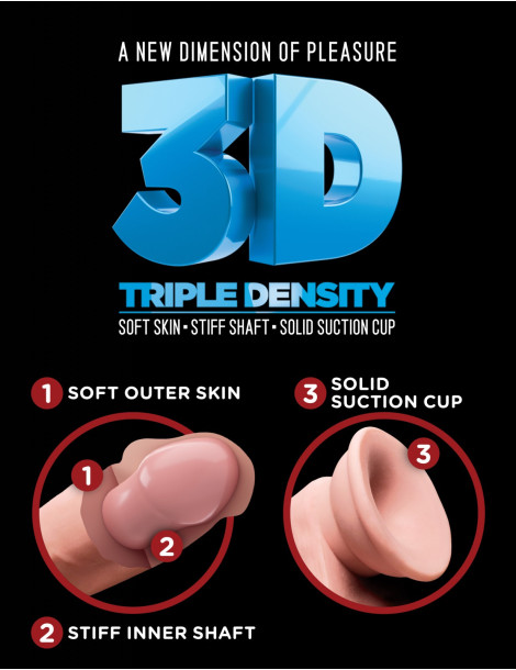 Realistické dildo s varlaty a přísavkou Triple Density 8" , King Cock