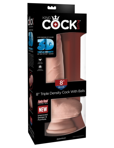 Realistické dildo s varlaty a přísavkou Triple Density 8" , King Cock
