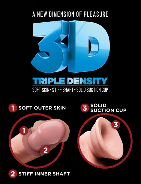 Realistické dildo s přísavkou Triple Density 9" , King Cock