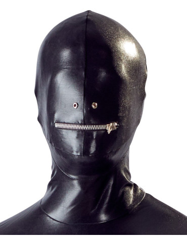 Pánský wetlook celotělový overal s maskou na hlavu , Fetish Collection