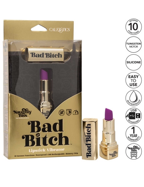 Diskrétní mini vibrátor Bad Bitch Lipstick , Naughty Bits