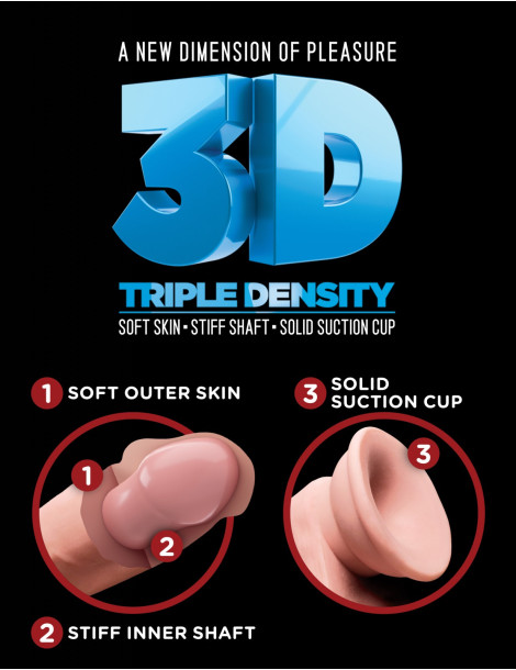 Realistické dildo Triple Density 5" , King Cock Plus