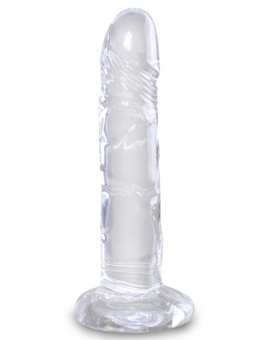 Transparentné realistické dildo s prísavkou King Cock Clear 6"