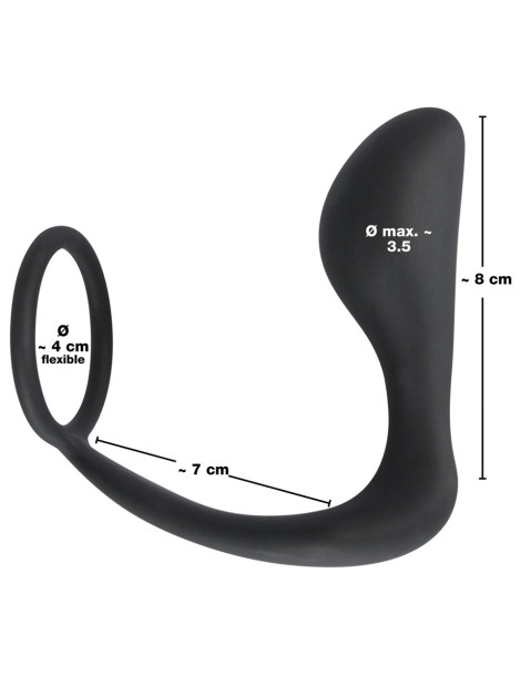 Stimulátor prostaty s kroužkem na penis a varlata , Black Velvets