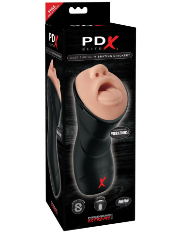 Vibrační umělá ústa PDX Elite Deep Throat Vibrating Stroker , Pipedream