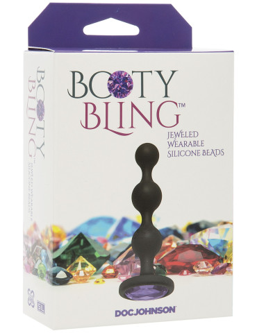 Anální kuličky s fialovým krystalem Booty Bling (Doc Johnson)