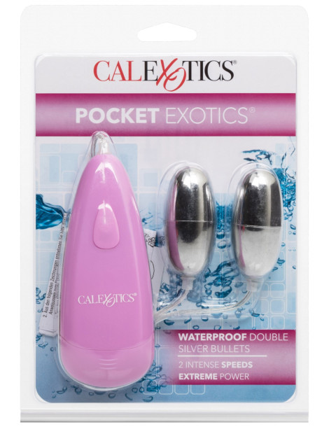 Dvojité vibrační vajíčko Pocket Exotics Double Silver Bullets (California Exotic Novelties)