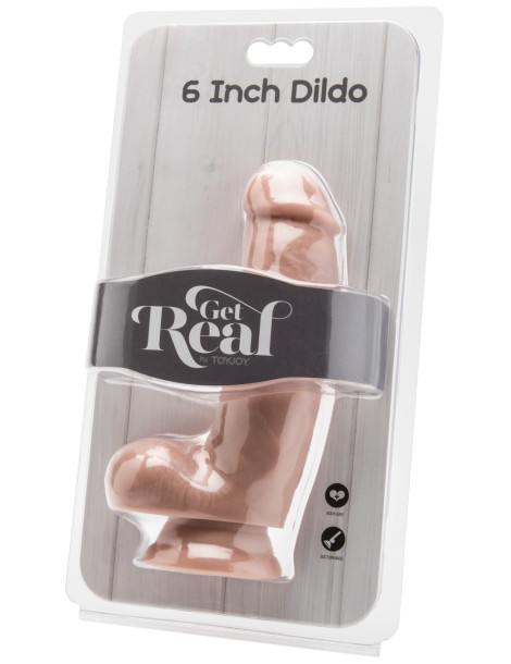 Realistické dildo s varlaty a přísavkou Get Real 6" , ToyJoy