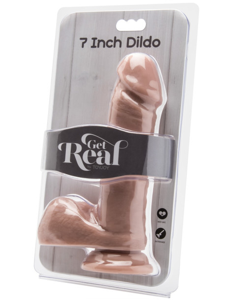 Realistické dildo s varlaty a přísavkou Get Real 7" , ToyJoy