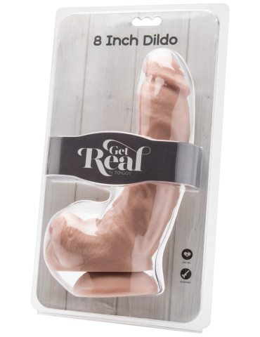 Realistické dildo s varlaty a přísavkou Get Real 8" , ToyJoy