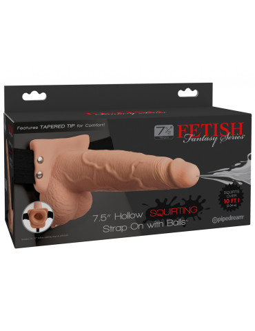 Dutý stříkací připínací penis s varlaty 7,5" Fetish Fantasy , Pipedream