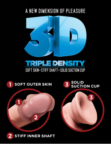 Realistické dildo s varlaty a přísavkou Triple Density 7.5" , King Cock