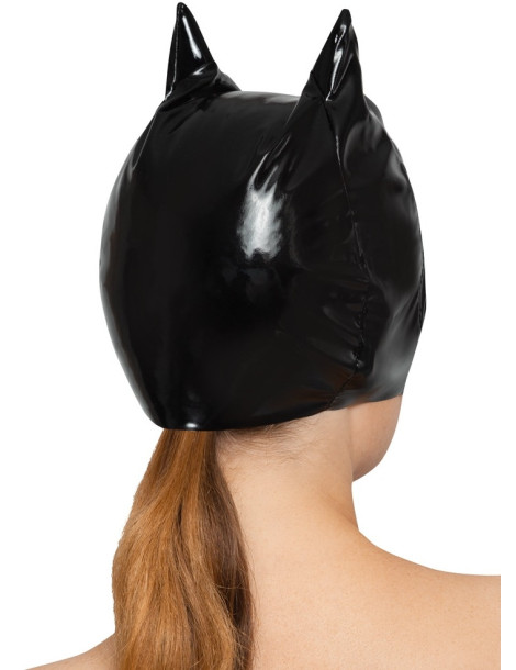 Lakovaná maska s kočičími oušky , Black Level