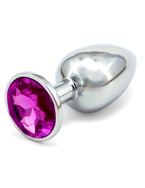 Anální kovový kolík s krystalem , tmavě fialový