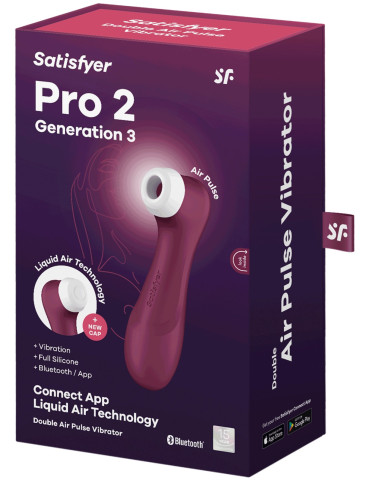 Pulzační a vibrační stimulátor klitorisu Pro 2 Generation 3 , Satisfyer (Wine Red)