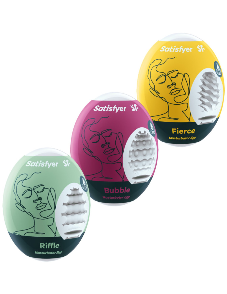 Sada masturbačních vajíček Riffle, Bubble, Fierce , Satisfyer (3 ks)