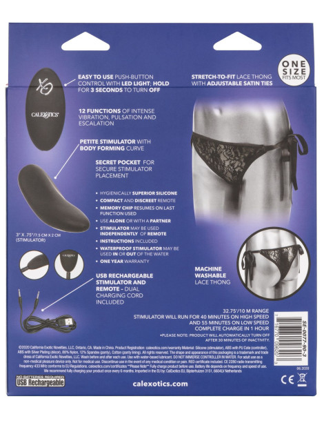 Vibrační kalhotky s dálkovým ovladačem Lace Thong Set , California Exotic Novelties