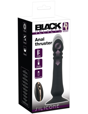 Anální přirážecí vibrátor s dálkovým ovladačem Anal Thruster , Black Velvets