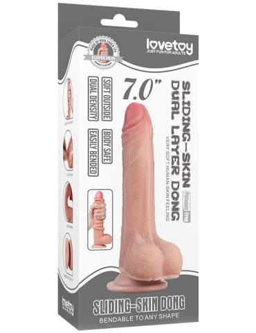 Realistické dildo s pohyblivou kůží a přísavkou Sliding Skin 7" , Lovetoy