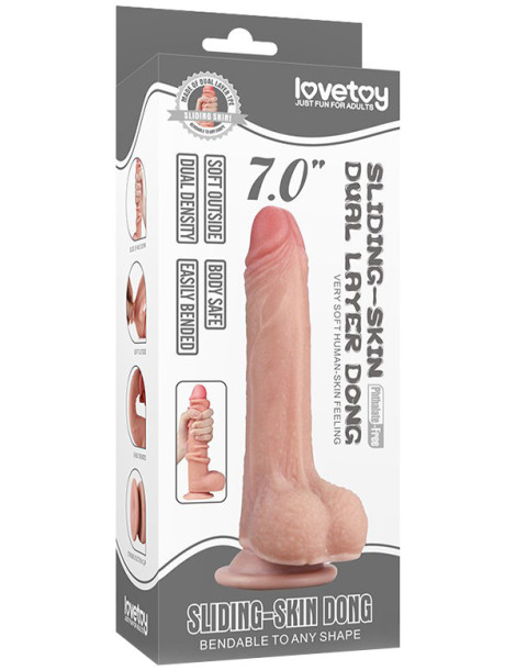 Realistické dildo s pohyblivou kůží a přísavkou Sliding Skin 7" , Lovetoy