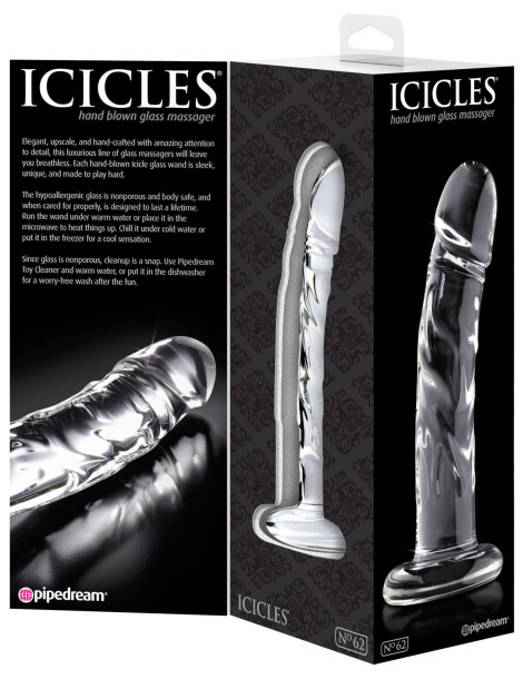 Skleněné realistické dildo Icicles No. 62 , Pipedream