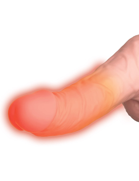 Přirážecí a hřejivý realistický vibrátor King Cock Plus 6.5" , Pipedream