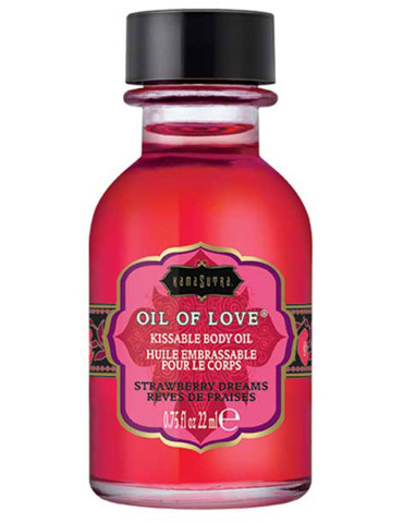 Slíbatelný tělový olej OIL OF LOVE Strawberry Dreams , Kama Sutra, 22 ml