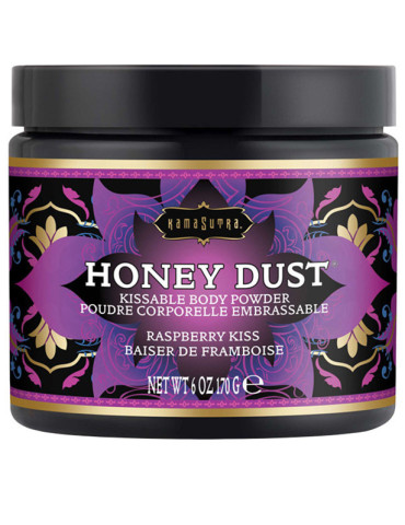 Slíbatelný tělový pudr Honey Dust Raspberry Kiss , Kama Sutra, 170 g