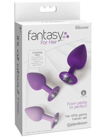Set análních kolíků ze silikonu se šperkem Fantasy For Her (3 ks) , Pipedream
