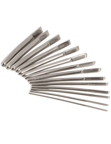Set nerezových dilatátorů, 14 ks (4 – 17 mm) , Penisplug