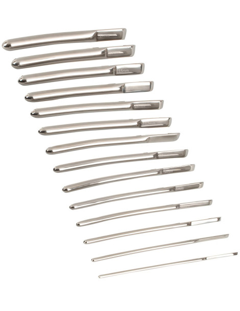 Set nerezových dilatátorů, 14 ks (4 – 17 mm) , Penisplug