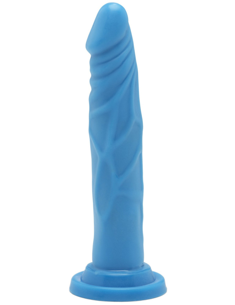 Modré realistické dildo s přísavkou Happy Dicks 7.5" , TOYJOY
