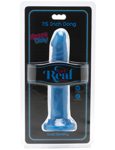 Modré realistické dildo s přísavkou Happy Dicks 7.5" , TOYJOY